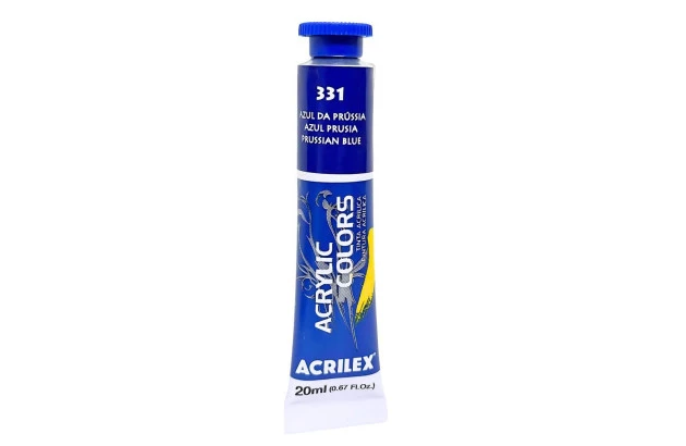TINTA ACRÍLICA PARA TELA ACRYLIC COLORS 20ML AZUL DA PRÚSSIA 331 - UNIDADE | ACRILEX 13123