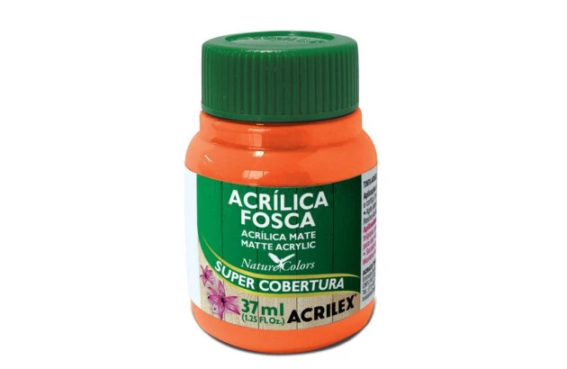 TINTA ACRILICA FOSCA ARTESANATO 37ML LARANJA 517 – UNIDADE | ACRILEX 3540