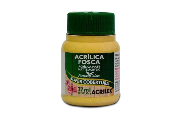 TINTA ACRILICA FOSCA ARTESANATO 37ML AMARELO OURO 505 – UNIDADE | ACRILEX 3540