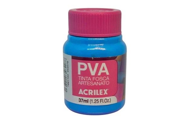 TINTA PVA FOSCA PARA ARTESANATO 37ML AZUL TURQUESA 501 - UNIDADE | ACRILEX 3240