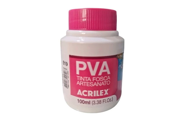 TINTA PVA FOSCA PARA ARTESANATO 100ML BRANCO 519 - UNIDADE | ACRILEX 3210
