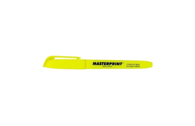 MARCA TEXTO AMARELO PONTA CHANFRADA TRAÇO 4MM – UNIDADE | MASTERPRINT MP 612