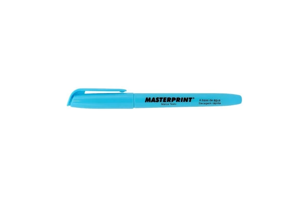MARCA TEXTO AZUL PONTA CHANFRADA TRAÇO 4MM UNIDADE | MASTERPRINT MP 612