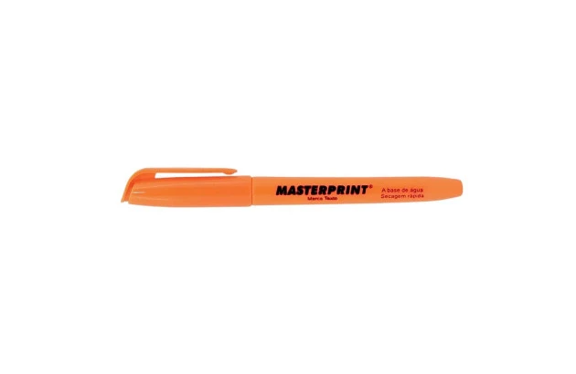 MARCA TEXTO LARANJA PONTA CHANFRADA TRAÇO 4MM UNIDADE | MASTERPRINT MP 612