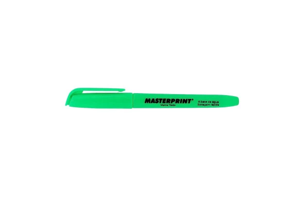 MARCA TEXTO VERDE PONTA CHANFRADA TRAÇO 4MM UNIDADE | MASTERPRINT MP 612