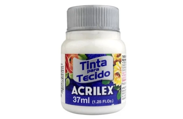 TINTA PARA TECIDO FOSCA 37ML BRANCO 519 - UNIDADE | ACRILEX 4140