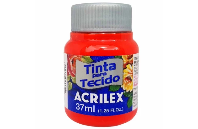 TINTA PARA TECIDO FOSCA 37ML VERMELHO VIVO 541 - UNIDADE | ACRILEX 4140