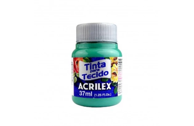 TINTA PARA TECIDO FOSCA 37ML VERDE MAR 630 - UNIDADE | ACRILEX 4140