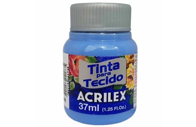 TINTA PARA TECIDO FOSCA 37ML AZUL CARIBE 560 - UNIDADE | ACRILEX 4140