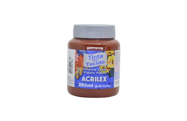 TINTA PARA TECIDO FOSCA 250ML MARROM 531 - UNIDADE | ACRILEX  4125