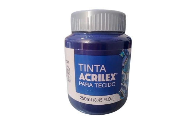 TINTA PARA TECIDO FOSCA 250ML AZUL MARINHO 544 - UNIDADE | ACRILEX 4125