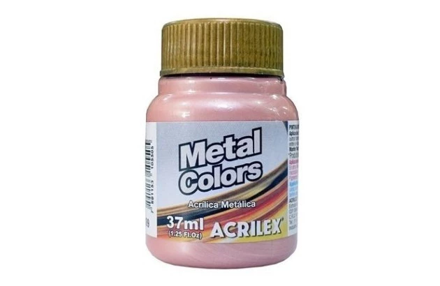 TINTA ACRILICA METAL COLORS ARTESANATO 37ML ROSE GOLD 499 – UNIDADE | ACRILEX 3640