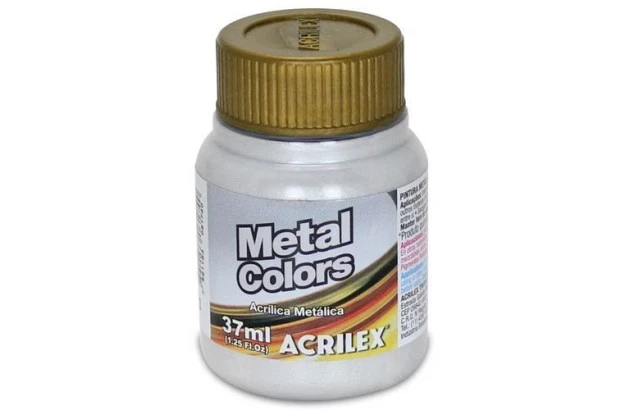 TINTA ACRILICA METAL COLORS ARTESANATO 37ML PRATA 533 -  UNIDADE | ACRILEX 3640