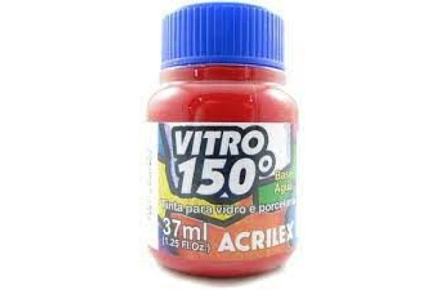 TINTA VITRO 150° 37ML VERMELHO ESCARLATE 508 BASE DE ÁGUA - UNIDADE | ACRILEX 1140