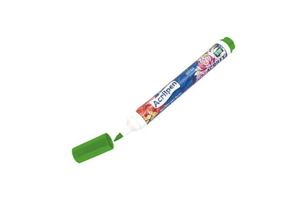 CANETA PARA TECIDO VERDE MUSGO 513 ACRILPEN - MARCADOR PERMANENTE PONTA 5MM | ACRILEX 4412