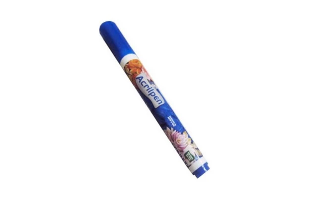 CANETA PARA TECIDO AZUL TURQUESA 501 ACRILPEN - MARCADOR PERMANENTE PONTA 5MM | ACRILEX 4412
