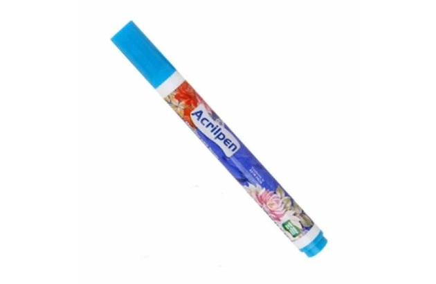CANETA PARA TECIDO AZUL CELESTE 503 ACRILPEN - MARCADOR PERMANENTE PONTA 5MM | ACRILEX 4412