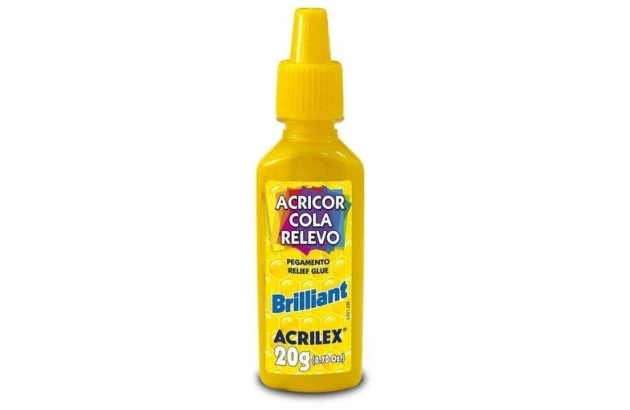 COLA ACRICOR RELEVO BRILLIANT 20G AMARELO OURO 505 | ACRILEX 3120