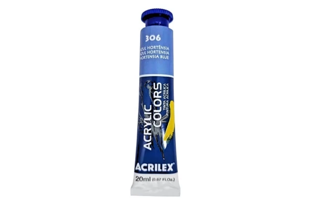 TINTA ACRÍLICA PARA TELA ACRYLIC COLORS 20ML AZUL HORTÊNSIA 306 - UNIDADE | ACRILEX 13123