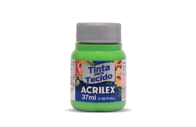 TINTA PARA TECIDO FOSCA 37ML VERDE FOLHA 510 - UNIDADE | ACRILEX 4140