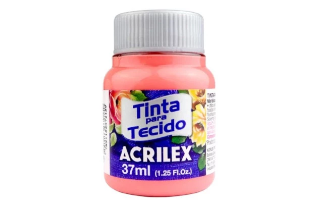 TINTA PARA TECIDO FOSCA 37ML FLAMINGO 829 - UNIDADE | ACRILEX 4140