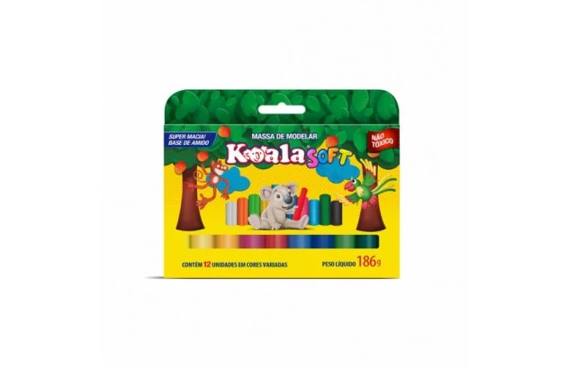 MASSA DE MODELAR SOFT COM 12 CORES 0020 KOALA