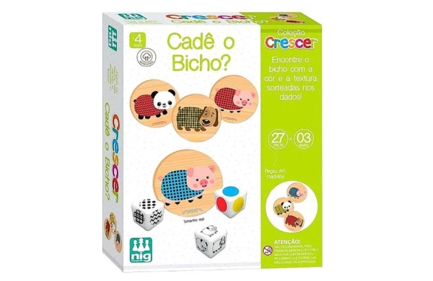 BRINQUEDO EDUCATIVO COLECAO CRESCER CADE O BICHO + 3 ANOS | NIG BRINQUEDOS