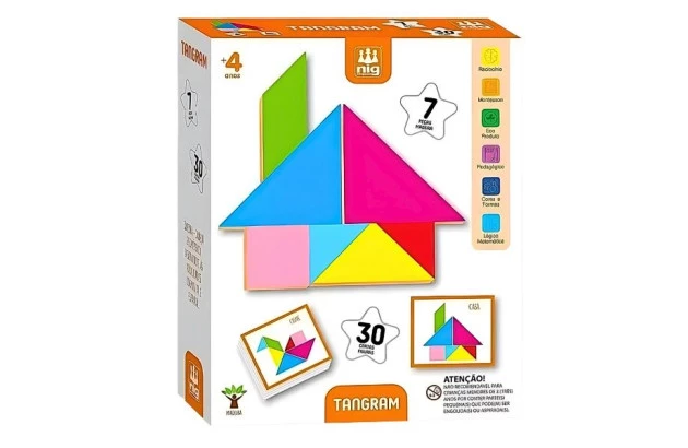 JOGO EDUCATIVO TANGRAM IDADE + 4 ANOS | NIG BRINQUEDOS