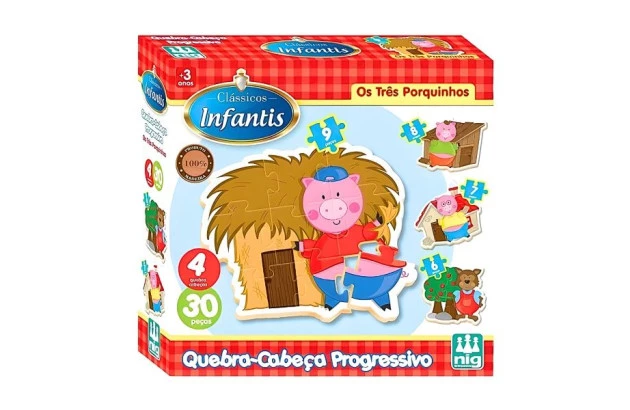 QUEBRA CABECA OS TRES PORQUINHOS IDADE + 3 ANOS | NIG BRINQUEDOS