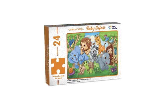 QUEBRA CABEÇA BABY SAFARI 24 PEÇAS + 4 ANOS PAIS E FILHOS