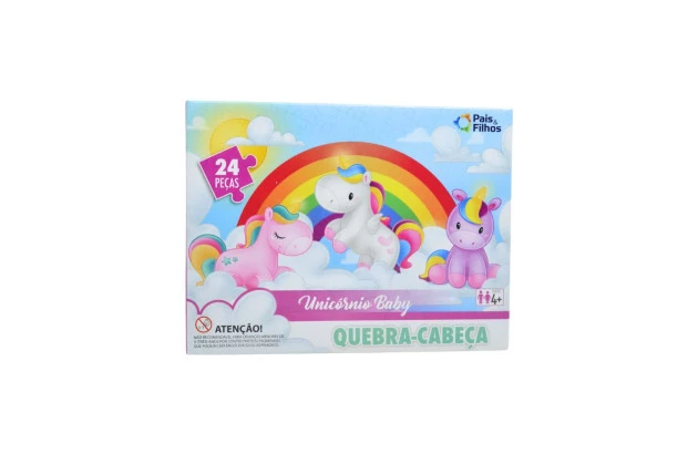 QUEBRA CABEÇA UNICORNIO BABY 24 PEÇAS + 4 ANOS PAIS E FILHOS