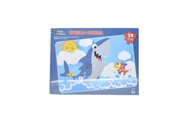 QUEBRA CABEÇA TUBARAO 24 PEÇAS + 4 ANOS PAIS E FILHOS