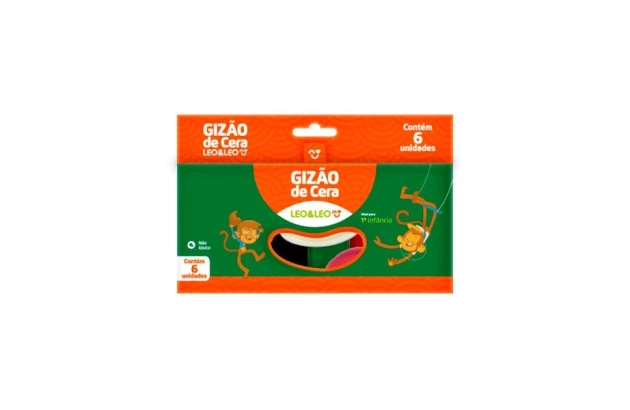 GIZÃO DE CERA 6 CORES JUMBO - MEU 1° GIZ | LEO&LEO