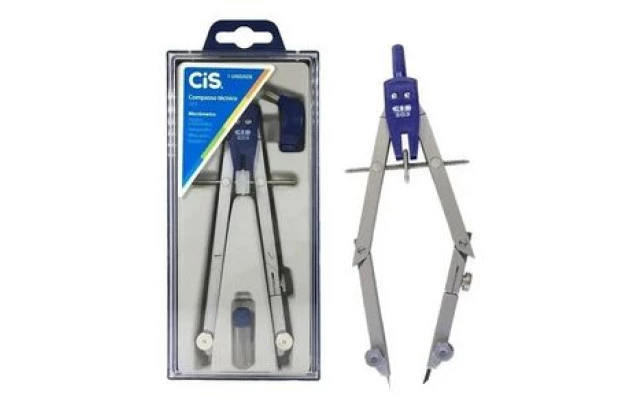 COMPASSO TÉCNICO 303 COM MICRÔMETRO HASTES ARTICULADAS MINA EXTRA E ADAPTADOR CIS