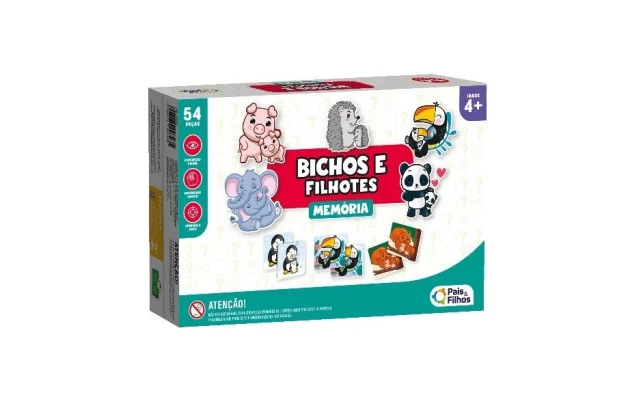 JOGO DA MEMÓRIA BICHOS E FILHOTES + 4 ANOS PAIS E FILHOS