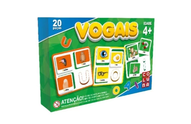 BRINQUEDO EDUCATIVO VOGAIS 20 PEÇAS 0910 COLUNA