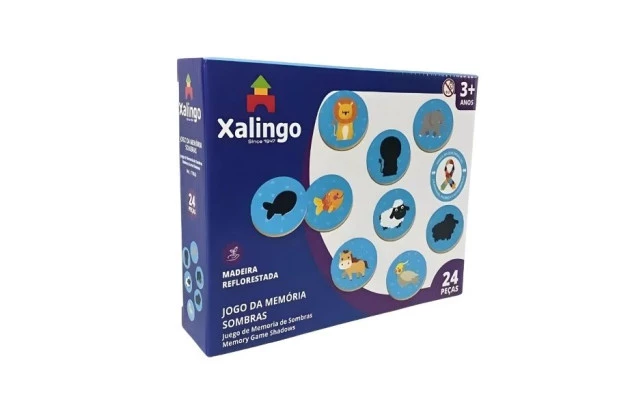 JOGO DA MEMORIA SOMBRAS E FORMAS II 32 PEÇAS + 3 ANOS XALINGO