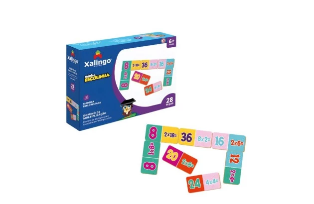 BRINQUEDO EDUCATIVO DOMINO DE MULTIPLICACAO +6 ANOS XALINGO