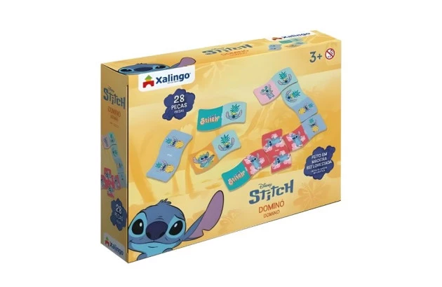 BRINQUEDO EDUCATIVO DOMINÓ STITCH + 3 ANOS XALINGO