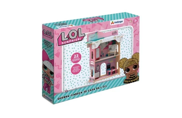 QUEBRA CABEÇA CASA DA LOL 3D 23 PEÇAS + 3 ANOS | XALINGO