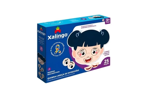 QUEBRA CABEÇA DE ENCAIXE EXPRESSOES II 25 PEÇAS + 3 ANOS XALINGO - LINHA INCLUSIVA