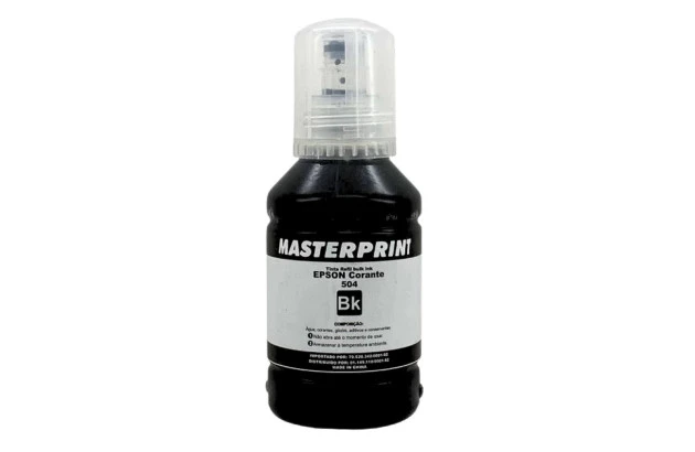 TINTA PARA IMPRESSORA EPSON COMPATÍVEL MP 504/544 BK PRETO 127ML - REFIL MASTERPRINT